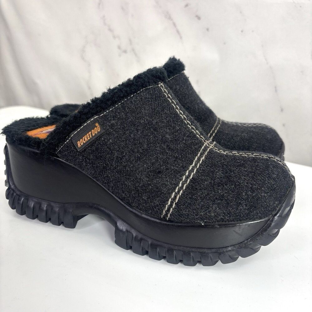 Vintage Y2K Rocket Dog Platform Mules Clogs sz 6 Chunky Grunge Clog Lug Sole - Picture 2 of 16